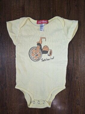 Solid Threads 6/12M "That's How I Roll" Yellow Bodysuit